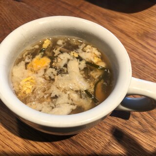 簡単で栄養たっぷり昆布だし♫春雨と卵のスープ